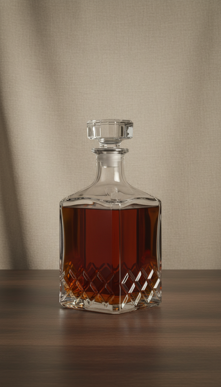 Crystal Whiskey Decanter With Weighted Stopper