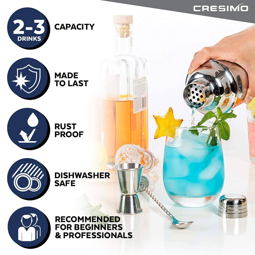 24 Ounce Cocktail Shaker Bar Set